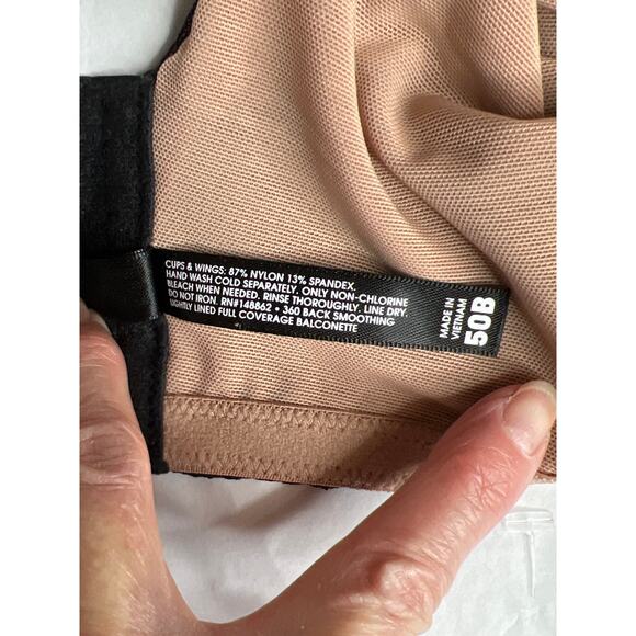 Torrid curve bra size 50 B black/beige Lacey 360 back smoothing lightly lined - Picture 7 of 8